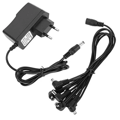 Imagen de Adaptador de Corriente para pedal Guitarra, Fuente alimentación efectos guitarra profesional 9 V Uno a 6 cables (100 240 V)