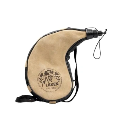 Imagen de LAKEN Bota de Vino Piel Curada Forma Curva 1,5L Elegante y Funcional Duradera Fácil Limpiar Cantimplora
