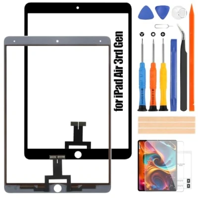 Imagen de Pantalla Táctil para iPad Air 3 Cristal 3rd Gen 10.5 Pulgadas Digitalizador Air3 A2153 A2123 A2154 A2152 Kit de Reparación (No LCD) (negro)