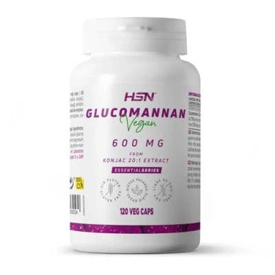 Imagen de HSN Glucomanano 3600 MG (Amorphophallus konjac) 120 Cápsulas Vegetales Extracto de Bulbo 20x Veces Más Concentrado 95% por Dosis Diaria No GMO, Vegano, Sin Gluten