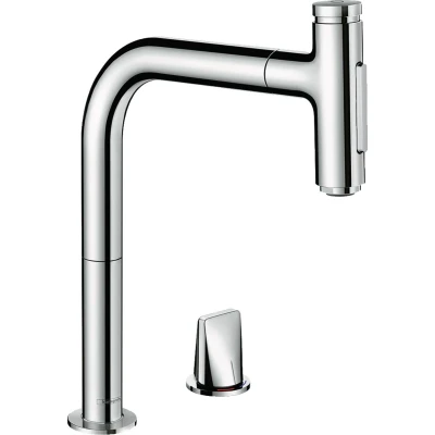 Imagen de hansgrohe M7120 H200 mezclador monomando de cocina 2 agujeros con ducha extraíble cromo