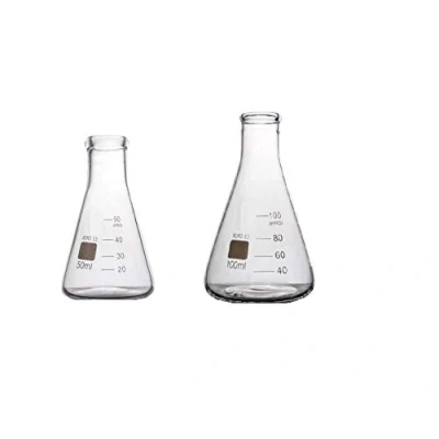 Imagen de Rocwing Erlenmeyer cónico matraz aforado de vidrio borosilicato 3.3 (50 ml+100 ml)