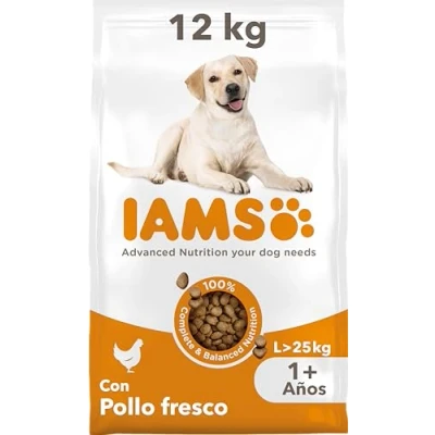 Imagen de IAMS Alimento seco para perros de razas grandes con pollo fresco, comida seca adultos más 1 año, 12 kg