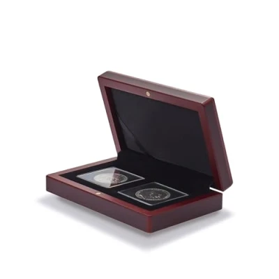 Imagen de Leuchtturm 339048 Estuche para Monedas VOLTERRA Compartimento Cuadrado de cápsula 2X QUADRUM Color Caoba