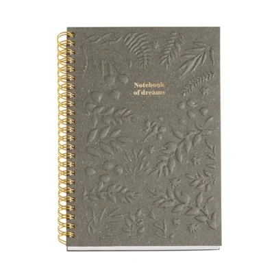 Imagen de Miquelrius Cuaderno de notas A5 (146 x 214 mm), con 80 hojas rayadas g/m², Papel marfil, liso tapa cartón grabado, Doble espiral dorado, Papelería bonita
