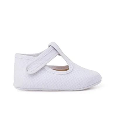 Imagen de Pisamonas Pepito PIQUÉ Acolchado Cierre Adherente Zapatos de bebé para niños, Talla: 17, Blanco