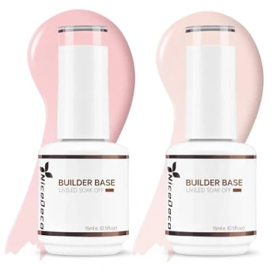 Imagen de Nicedeco Gel Uñas Constructor Esmaltes Semipermanentes Para UV/LED Soak Off Colores Vibrantes y Duraderos 2 x 15ML SET 8