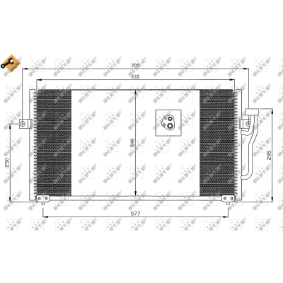 Imagen de NRF EASY FIT 35293 Condensador con junta anular 13,8 9, 9,0 Aluminio 610
