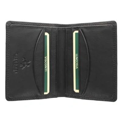 Imagen de Visconti Colección Heritage Harley Monedero Compacto Bi Fold de Cuero HT6 Bloqueo RFID Negro