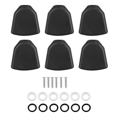 Imagen de Guitarra Boton Clavija Botones Cabeza, 6 Pcs/ Set de Afinación Acrílico Cabezas Máquina para Guitarra(Negro)