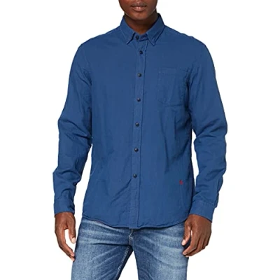 Imagen de Hkt by Hackett London Dbl Fce Indig Look Camisa, Multicolor (Blue/Red 5AC), Medium para Hombre
