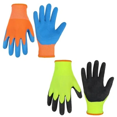 Imagen de HANDLANDY 2 pares de guantes jardín para niños a 3 años, 4 5 6 13 jardinería y trabajo con revestimiento goma espuma niñas (2XS, edad 7)