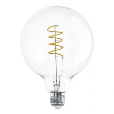 Imagen de Eglo E27 Globe Lámpara led, bombilla incandescente espiral, decorativa vintage de diseño retro, 7,3 vatios, blanco cálido, 806 lúmenes, 2700 Kelvin, Edison G80, diámetro 8 cm