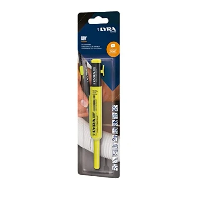 Imagen de Lyra 4498002 Dry Rotulador para construcción, 1 unidad, todas las superficies, portaminas con sacapuntas integrado