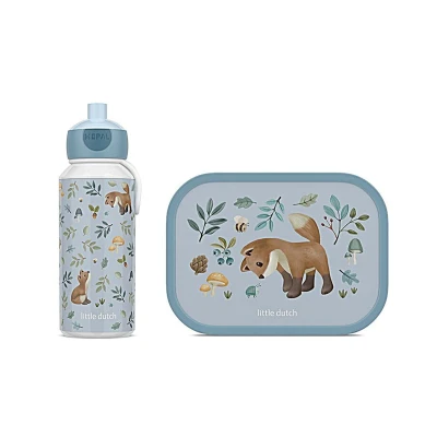Imagen de Mepal Juego de almuerzo Campus Little Dutch Set para niños con botella desplegable y fiambrera la escuela o viaje Apto lavavajillas 400 + 750 ml Forest