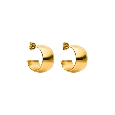 Imagen de PURELEI® Signature Pendientes de aro Acero inoxidable para mujer, resistentes al agua, 18 mm diámetro, inoxidable, Sin piedra preciosa