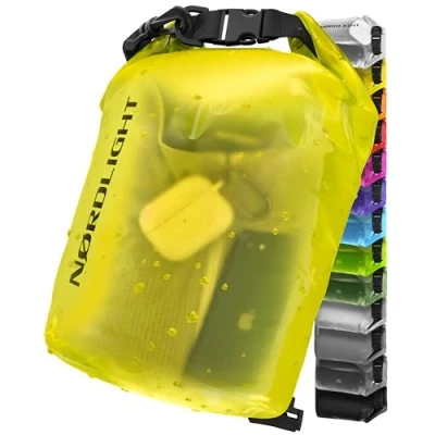Imagen de Nordlight Dry Bag Y Bolsa Impermeable (2L, Amarillo) con Cierre Enrollable Correa para El Hombro Natación, Playa, Piragüismo, Stand Up Paddling, Buceo