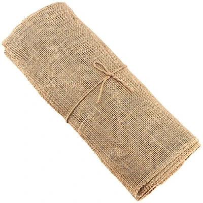 Imagen de PINGEUI rollo de yute arpillera, tela 10 m x 30 cm, arpillera para manualidades, boda, fiesta, camino mesa decoración rústica