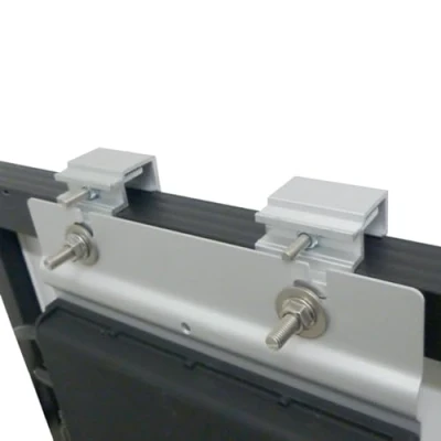 Imagen de 2 abrazaderas fotovoltaicas de aluminio, fijación para microinversores Hoymiles, marco módulo, balcones, inversor solar, optimizador potencia