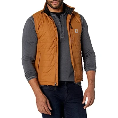 Imagen de Carhartt Relaxed Fit Lightweight Insulated Vest Chaleco Aislante Ligero y de Ajuste Relajado Rain Defender, Brown, XXL los Hombres