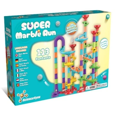 Imagen de Science4you Super Circuito de Canicas para Niños Juego con Incluidas, Marble Run + 113 Piezas, Juguetes Educativos Stem, Regalo Niño y Niña 3+ años
