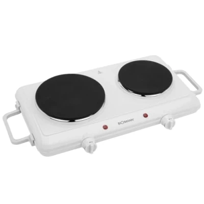 Imagen de Bomann DKP 5028 CB Hornillo eléctrico doble, 2 zonas de cocinado, 2500 W, color blanco
