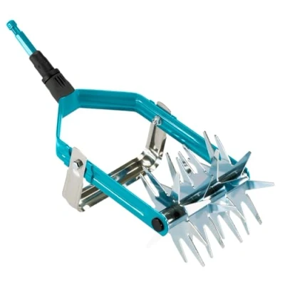 Imagen de GARDENA Desterronador escardilla combisystem para mullir y preparar siembra, ancho 14 cm, acero de calidad, recubierta con plástico termoestable, ruedas en estrella galvanizadas (3195 20)