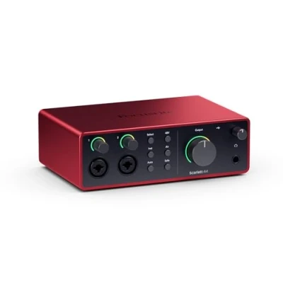 Imagen de Focusrite Scarlett 4i4 4.ª gen. interfaz de audio USB para músicos, compositores, guitarristas y creadores contenido. Grabación estudio, alta fidelidad todo el software necesario