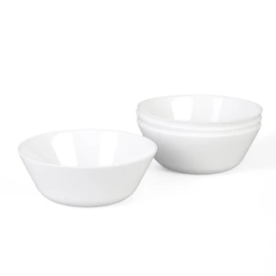 Imagen de LaGlint Blanco Cuencos de Vidrio Opalino para Cereales 473ml, Pequeño Cuenco Sopa Juego 4 Pasta, Ensalada Pequeña, Guisos, Arroz, Aptos lavavajillas y microondas