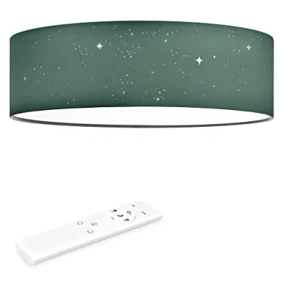 Imagen de Navaris Lámpara LED de techo estrellas 40 cm Luz con control temperatura brillo regulable y mando a distancia Para salón dormitorio Verde