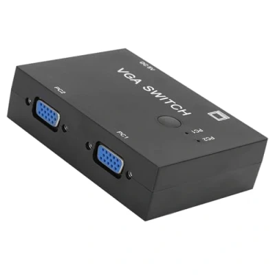Imagen de VGA Switcher, Conmutador 2 In 1 out Hosts Monitor Pantalla Switch Box Soporte VGA/XVGA/SVGA/UXGA/Multi Sync Display, Splitter Adaptador para Computadora PC Laptop Desktop Portátil, etc
