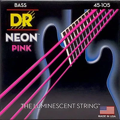 Imagen de DR Strings NPB 45 Cuerdas para bajo rosa neón (45 105)