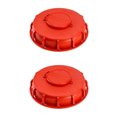 Imagen de QWORK® Tapones de Depósito IBC con Agujero Ventilación, Tapa Plástico para Agua, Rojo 163mm (# A, 2pz)