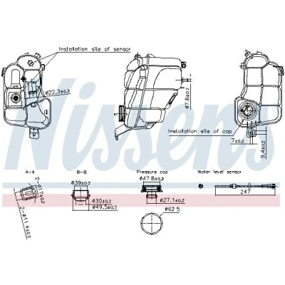 Imagen de NISSENS 996294 Depósito de Agua 1,2 con caperuza, sensor FORD: S Max Mk1, MONDEO 4, 4 Stufenheck