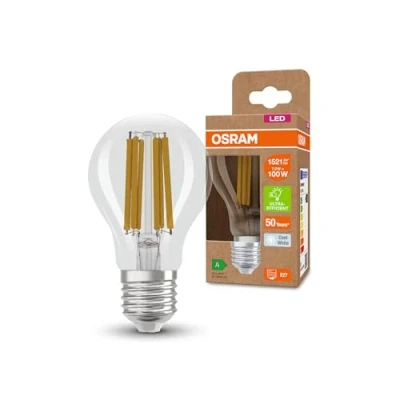 Imagen de OSRAM SUPERSTAR+ CLASSIC A FIL 100, E27, forma de bombilla clásica, 7,2W, 1512lm, 4000K, luz blanca fría, larga vida útil, hasta un 60% ahorro energético