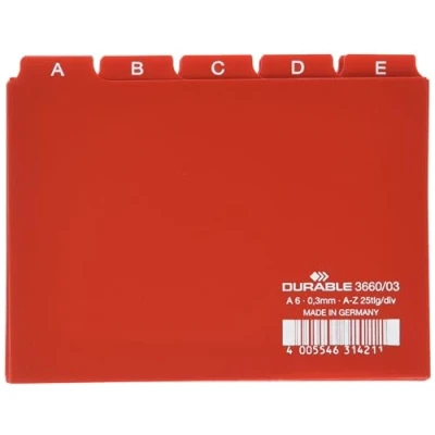 Imagen de Durable 366003 Registro de control A Z (A6 paisaje) 1 pieza, rojo