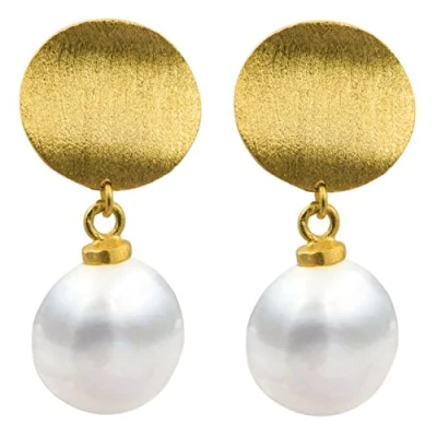 Imagen de Pendientes de Mujer Perla Cultivada Agua Dulce SECRET &amp; YOU Perlas Tipo Gota 9 a 10 mm con Placa Plata Ley 925 Milésimas