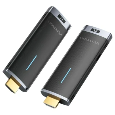 Imagen de VENTION HDMI Inalámbrico Transmisor y Receptor 1080P, Extensor Portátil Adaptador 2.4/5GHz para Transmisión de Video Desde PC a Monitor/Proyector/HDTV, Plug and Play