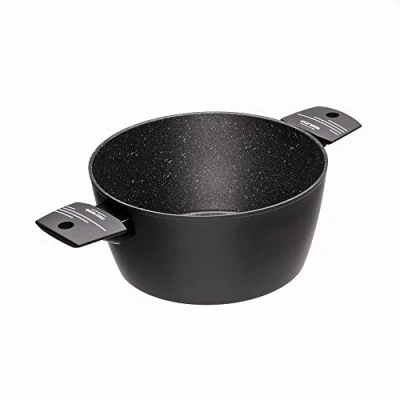 Imagen de Moneta Yes (Zeus 2.0) Cacerola, Aluminio Antiadherente Reforzado, Color Negro, para todo tipo de cocinas incluida inducción, 20 cm