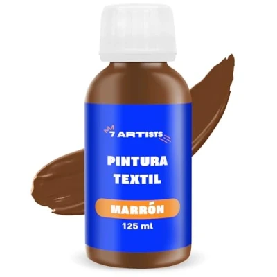 Imagen de 7 Artists Pintura Textil Marrón 125 ml para Tela Permanente y Lavable Ropa de