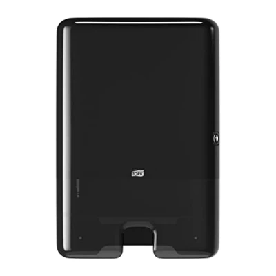 Imagen de Tork 552008 Dispensador de toallas mano entreplegadas Elevation Tork, despachador papel secamanos compatible con el sistema H2, negro