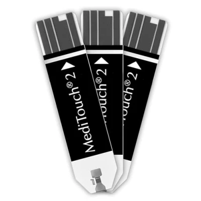 Imagen de medisana Tiras reactivas Para la determinación de glucosa en sangre, MediTouch &amp; 2, Fáciles usar, Medición precisa, Incl. detección llenado insuficiente, 50 uds