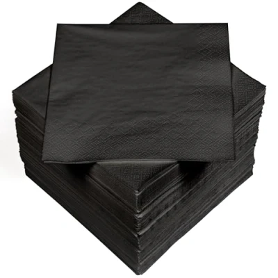 Imagen de Heku 30241 22: 100 servilletas Monocolor, 3 Capas, 33 x cm, Negro