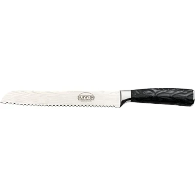 Imagen de Rockingham Forge Cuchillo Para Pan, Serie Sunrise, 8 Pulgadas, Hoja de Acero Inoxidable con Mangos Resina, Negro Azabache, RF 2111BK