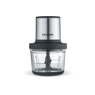 Imagen de SEVERIN picadora universal inalámbrica a batería, múltiple para picado grueso y fino, con numerosos accesorios, negro mate/acero inoxidable cepillado, KM 3866