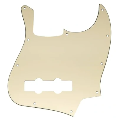Imagen de Musiclily 10 Agujeros Jazz Bass Pickguard Golpeador para Fender American/México Standard Bajo Estilo J, 3 capas Crema