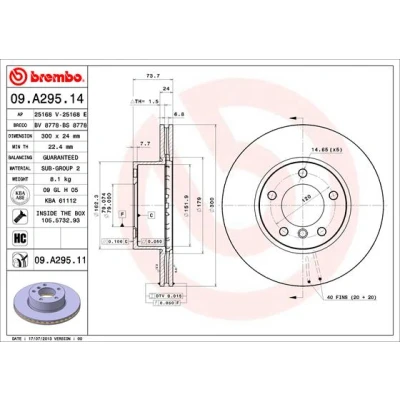 Imagen de Disco de freno BREMBO 09.A295.11