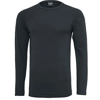 Imagen de Urban Classics Fitted Stretch L/S Camiseta de manga larga, Hombre, Talla: XXL, Black
