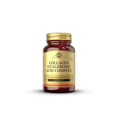 Imagen de SOLGAR Ácido Hialurónico Complex con Colágeno y Vitamina C Prevención del envejecimiento Cuidado de la piel Reparación apagada deshidratada 30 Comprimidos
