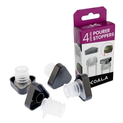 Imagen de Koala Spain Pack 4P TAPON Y ANTIGOTEO Negro 4 dosificador, Polietileno, Pequeño,